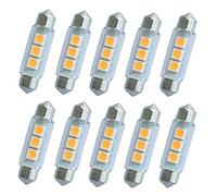 10x Car Interior 3 LED 5050 SMD cupola festone lampadina c5w luce 42mm bianco caldo