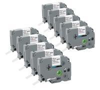 10x Cartridgeify Nastro per Etichette Compatibile con Brother P-Touch Tapes TZ TZe-231 (12mm x 8m), Nero su bianco, per etichettatrice PTouch PT-D210 PT-D220 PT-D200 PT-H110 PT-D400 H100LB H100LB