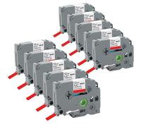 10x Cartridgeify Nastro per Etichette Compatibile con Brother P-Touch Tapes TZ TZe-431 (12mm x 8m), Nero su rosso, per etichettatrice PTouch PT-D210 PT-D220 PT-D200 PT-H110 PT-D400 H100LB H100LB…