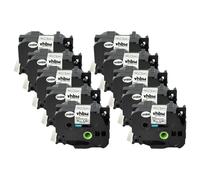 10x Cassetta per Brother P-Touch 9600 9800PCN 9500pc 9700PC 9500 nero-bianco