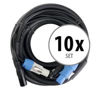 10x Cavi Ibrido Doppio DMX Alimentazione XLR Powerplug Speakon Studio DJ PA 10m
