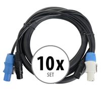 10x Cavi Ibrido Doppio DMX Alimentazione XLR Powerplug Speakon Studio DJ PA 2.5m