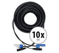 10x Cavi Ibrido Doppio DMX Alimentazione XLR Powerplug Speakon Studio DJ PA 20m