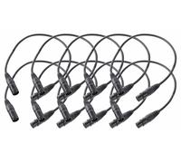 10x Cavi Microfono XLR PA Studio Palco Cannon Registrazione Professionale 0,5m