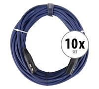10x Cavo DMX 20m Professionale 3-Pin Maschio Femmina effetti Luce PA Audio Blu