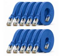 10x Cavo Ethernet LAN CAT7 piatto 3m U/FTP 10 Gbit/s RJ45 Cat6a blu