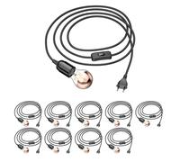 10x cavo tessile LEHA interruttore a spina nero 3 m attacco lampada 1x E27 max. [EEK: E]