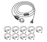 10x cavo tessile LEHA interruttore spina nero bianco seghettato 3 m presa