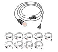 10x cavo tessile LEHA interruttore spina nero bianco seghettato 3 m presa