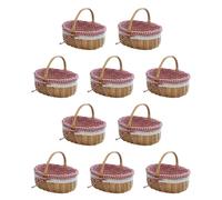 10X Cesti regalo in vimini ovali vuoti in vimini intrecciato per picnic con Han