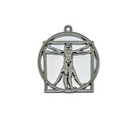 10X Ciondolo metallo a forma di Uomo VITRUVIANO Bomboniera LAUREA ARTE 1DPI