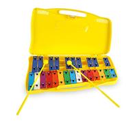 10x Classic Cantabile GSG-25 Glockenspiel Soprano - Xilofono per bambini con 25 toni - Include pratica custodia e bacchette - Giallo