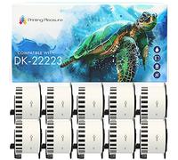 10x Compatibile Rotolo DK-22223 50mm x 30.48m Etichette adesive continuo per Brother P-Touch QL-500 550 570 700 710W 720NW 800 810W 820NWB 1050 1100 1110NWB Stampante per Etichette, Nastro in Carta