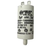 10x Condensatore 5µF 5% 450V Plastica M8 Connettore Faston Maschio 6,3mm