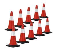 10x Coni stradali segnaletici per traffico 51cm pilone spartitraffico bicolore