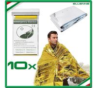 ✅ 10X COPERTA TERMICA DI EMERGENZA SALVATAGGIO SOCCORSO STRADALE VENTO FREDDO ✅
