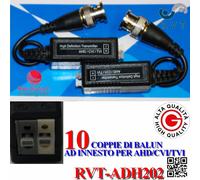 10x COPPIE VIDEO BALUN 20 TRASMETTITORI CAVO UTP CAT5 BNC 600 METRI TOP AHD