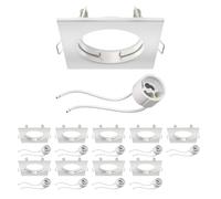 ledscom.de Cornice da incasso a soffitto RIR angolare bianca opaca 10 pz. con presa GU10