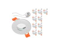 ledscom.de 10 pezzi Cornice da incasso a soffitto per bagno ERID, a prova di umidità, bagno, IP44, rotonda, bianco opaco (GU10/MR16/GU5,3/50mm) incl. presa GU10