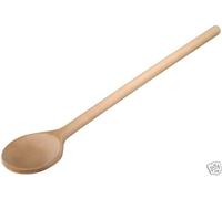 10x Cucchiaio da Cucina di Cottura Legno per Mescolare Tondo Faggio 25 CM Lungo