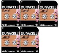 10X Duracell 2016 Lithium (5 Blister Da 2 Batterie) 10 Pile