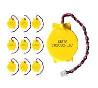 10X EEMB 3V CR2032 CMOS batteria con cavi e connettore del cavo MOLEX per computer o laptop batteria della scheda madre non ricaricabile