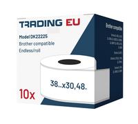10x Etichetta comp. con Brother DK22225 38mm x 30,48m continua +1x supporto riut