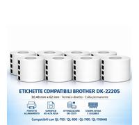 10X Etichette DK22205 Compatibile Brother TD4100N TD2130N Serie TD QL800 QL700