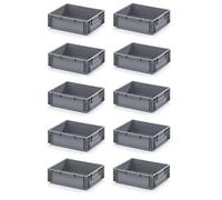 10x Eurobehälter-Eurobox 40 x 30 x 12 grau inkl. gratis Zollstock * 10er Set