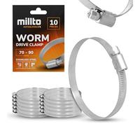 10x Fascetta Stringitubo In Acciaio Inox 70-90 mm Per Tubi Flessibili Rigidi Auto Irrigazione Giardino Casa Officina Regolabile A Vite Uso Universale