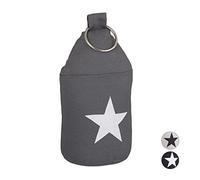 10x Fermaporta a Pavimento in Stoffa, Sacchetto Alto con Stella e Manico, Bloccaporta HLP 25 x 12 x 12 cm, Grigio Scuro