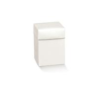 10X FIBRA BIANCO 7x7x11 cm Scatola Bomboniera pieghevole con coperchio
