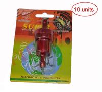 10x Filtro Carburante Rosso 5/16" in Linea Alluminio Anodizzato Adatto per Moto