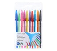 10x Fine Line Ballpoint Pens in Rainbow Colours