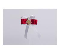 10X Fiocco Chiudipacco nastro ROSSO e TOCCO LAUREA legno BOMBONIERA 0VQM