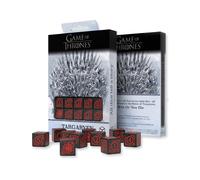 10x Game Of Thrones Targaryen D6 Dadi Set Nero Rosso Q-WORKSHOP Autorizzato