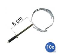 10x Giussani Fissatubo A Tassello Cm 8-13 Vite Mm 100 Bianco