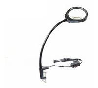 10x ingrandire Il Vetro con Luce e Morsetto, Lampada d'Ingrandimento illuminata dimmerabile, ingrandimento a LED a Collo di Cocco