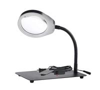 10x ingrandire Il Vetro con Luce e Supporto, Lampada da scrivania a ceroo d'ira a Collo di Coccole dimmettibile, leggi di ingrandimento Illuminato a LED per la Lettura Artigianale di Pittura da