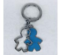 10X INOKA MILANO Portachiavi doppio SMALTO bambino celeste BOMBONIERA 0QLH