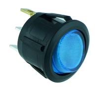 10x Interruttore Rocker Rotondo Blu Illuminato On-Off SPST 12V 20A R13-112B-02