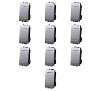 10x Invertitore 16A, Modulo Grigio, Compatibile Con BTicino Living, frutti, interruttori, pulsanti, deviatori, dimmer, sensori, PIR, buzzer, Per Placche originali e compatibili