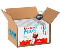 10X Kinder Maxi Barrette Ricoperte di Cioccolato Finissimo al Latte e Ripieno al Latte Confezione da 6 Barrette, 126g [CAIYA® BOX da 10 Confezioni]