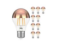 ledscom.de 10 pezzi E27 lampadina LED, A60, bianco caldo (2600 K), 7,5 W, 839lm, testa a specchio (oro rosa)
