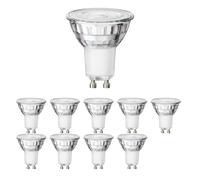 ledscom.de 10 lampadine LED GU10, PAR16, bianco caldo (2800 K), 7,6 W, 1103 lm, riflettore a specchio 33° (argento