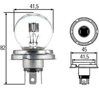 HELLA 8GD 002 088-071 Alogeno Lampadina - R2 (Bilux) - Standard - 6V - 45/40W - Modello presa lampadina: P45t - Scatola - Quantità: 1