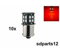 10x Lampadine 30 Led 12V BAU15s 150° Offset Rosso Posizione Freno Stop Per Auto