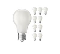 ledscom.de 10 pezzi lampadina LED E27, A60 i efficienza energetica A, bianco caldo (2700 K), 4 W, 935lm, smerigliata