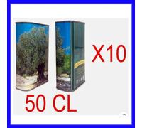 10x LATTINA PER OLIO 50 CL BANDA STAGNA TAPPO COMPRESO
