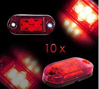 10x LED 12v Coda Rosso Evidenziatore Lampade Luci Camion Profilo Pallini
